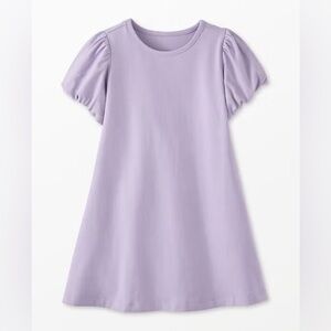 Hanna Andersson Lilac Bubble Sleeve Swing Spring Cotton Jersey Dress w pockets 4